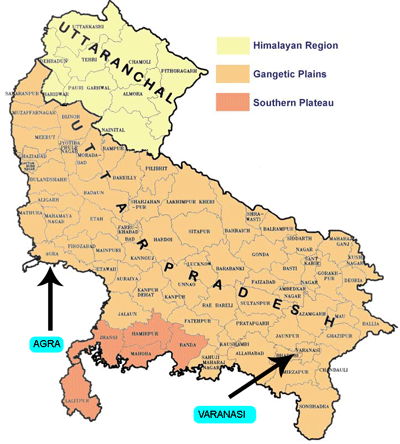 Map of Uttar Pradesh